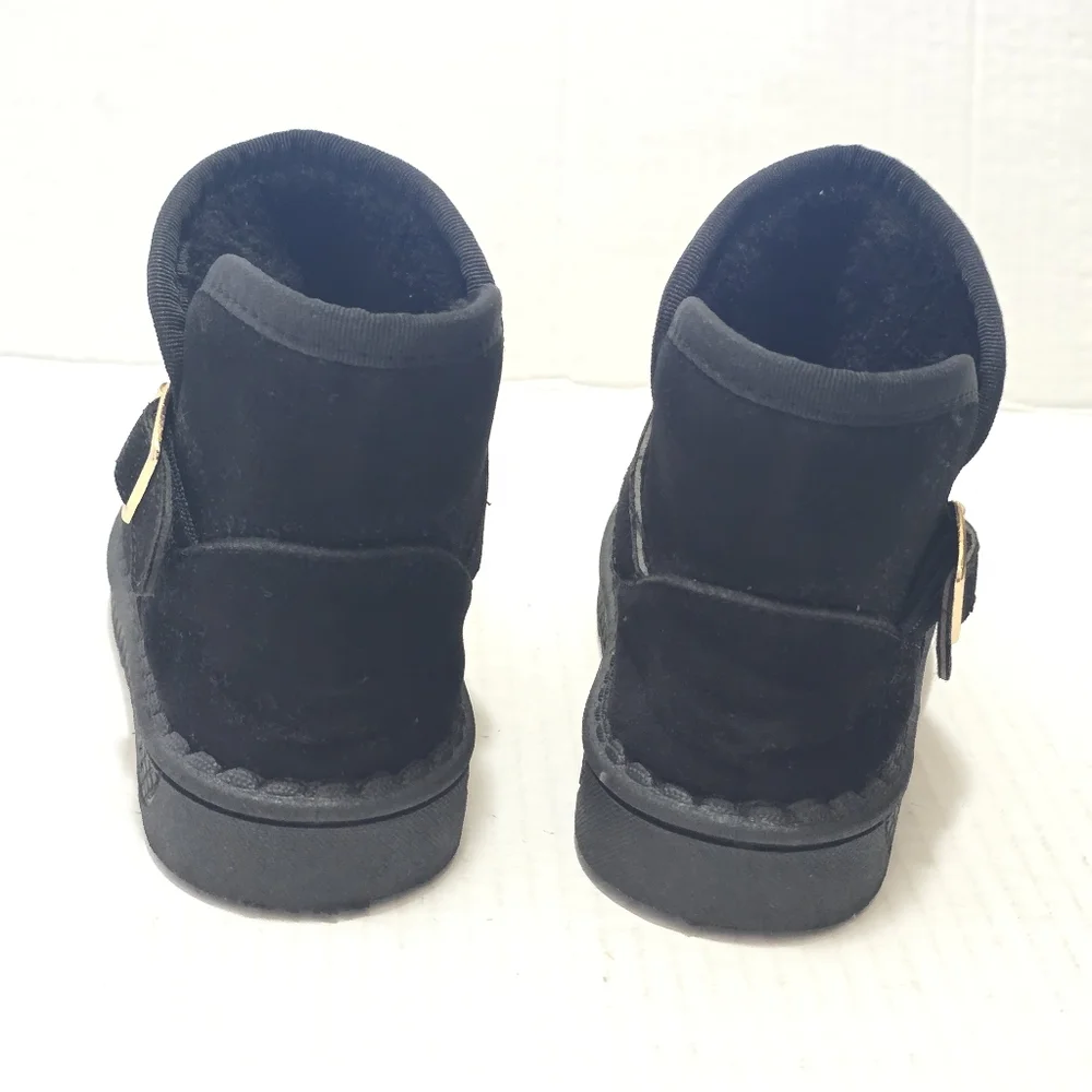 Fashon Fuzzy Snow Boots Toddler Girls Size EU29 Black Warm Winter Cozy